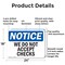 Signmission We Do Not Accept Checks, 24 in W x Rectangle, Aluminum OS-2PACK-NS-A-1824-L-18992 - alternate 3